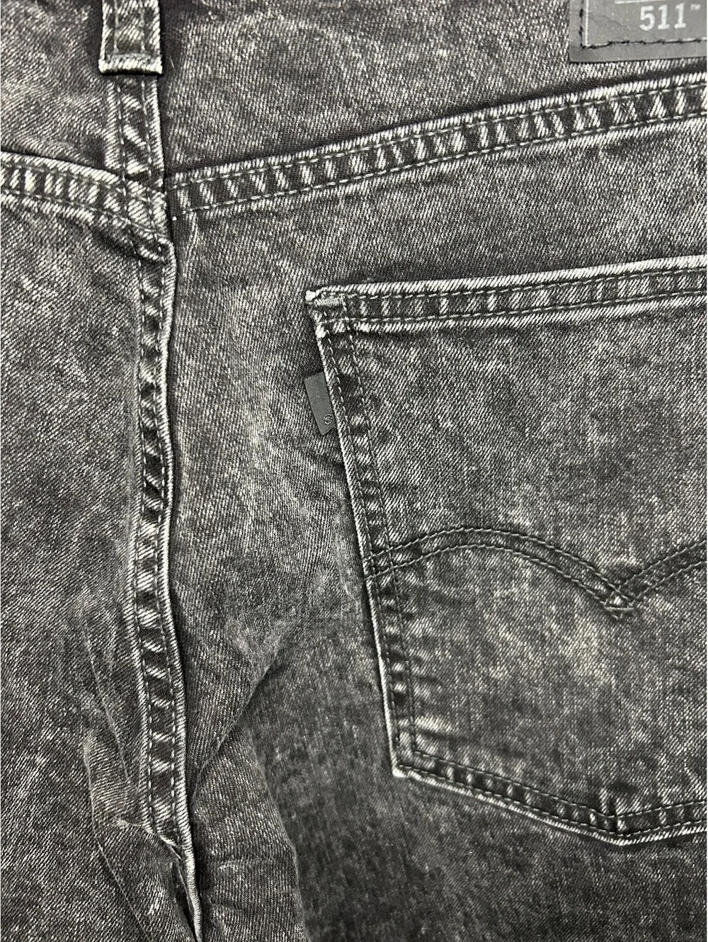 Levi’s 511 36x30 black acid wash denim jeans